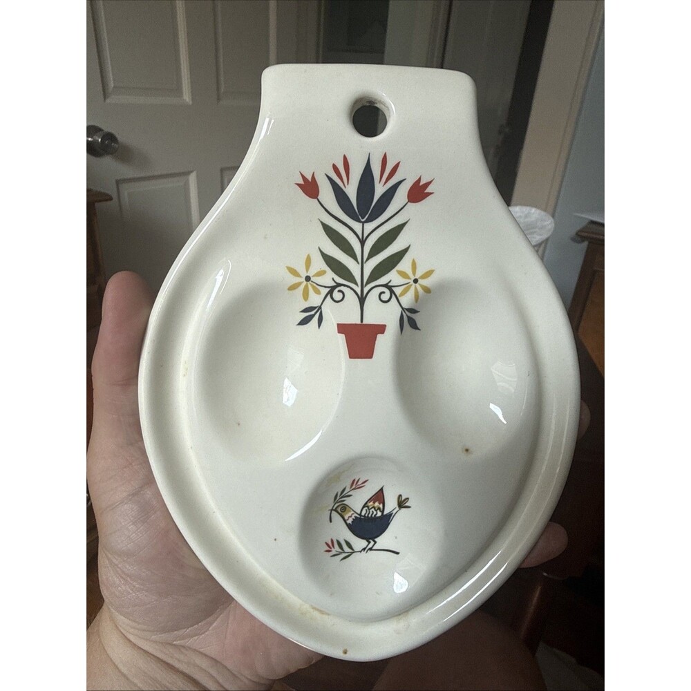 Vintage 1950s Homer Laughlin Rhythm American Provincial Spoon Rest